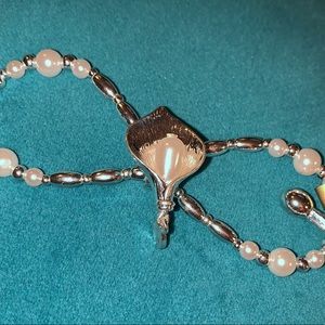 Large Flexi Clip - pearl w/ lily flower - wedding